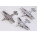 Three various loose Dinky Toys aircraft diecasts to include No.