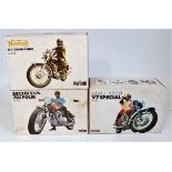 A Polistil 1/15th scale motorcycle group, to include Motor Guzzi V7 Special, Norton 750 Commando,