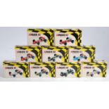 9 various boxed, as issued Polistil F1 diecasts in the original Grand Prix style all-card boxes,