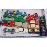 17 various loose playworn or repainted Corgi toys and Dinky toys diecast vehicles to include No.