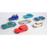 Ten various loose diecast and plastic vintage models, to include Dinky Toys, Marklin, Pilen etc,