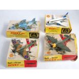 Four various boxed Dinky Toys aircraft to include 717 Boeing 737, No.
