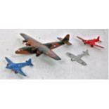 Four various loose Dinky Toys aircraft, to include an Ensign Class airliner,