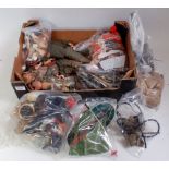 A box of mixed Action Man Palitoy dolls and accessories to include three dolls,