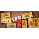 Seven various boxed Matchbox 1/75 series diecast vehicles, all in original boxes, to include; No.