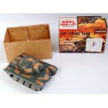 Marx plastic and Battery operated Cap Firing Tank, camouflage body, with packet of caps,