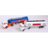 Two loose playworn Dinky and Corgi Toys articulated diecast vehicles to include a Dinky AEC Esso