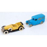 Four various boxed DGM white metal saloons and commercial vehicles to include a Packard saloon,