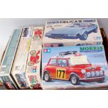 Nine various boxed mixed scale motorcycle and saloon plastic kits, to include Fujimi, Tamiya,