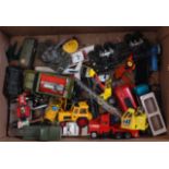 A collection of loose playworn diecast vehicles and accessories, examples to include Corgi Toys,