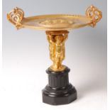 A circa 1900 French gilt bronze figural tazza,