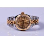 A lady's Rolex bi-metal Oyster Perpetual Datejust,