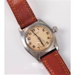 A gents stainless steel Rolex Oyster Perpetual 'bubble-back' chronometer wristwatch, circa 1938,