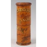 A Victorian boxwood spice tower, of traditional form with four sections,