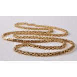 A 9ct fancy boxlink style chain, with box clasp and safety catch,