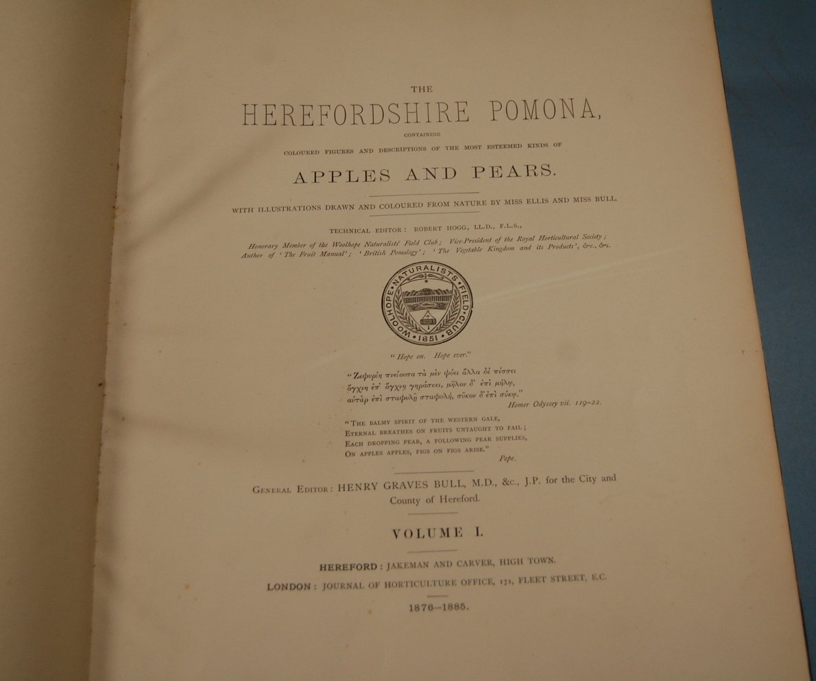 BULL Henry Graves, The Herefordshire Pomona, Hereford and London 1876-1885, 2vols folio, - Image 2 of 26