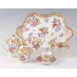 A circa 1900 porcelain tea-for-two service with cabaret tray,