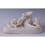 David Chester French (1850-1931) - 'Imposing on good nature' parian group,