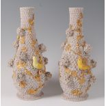 A pair of late 19th century Meissen Schneeballen porcelain vases,