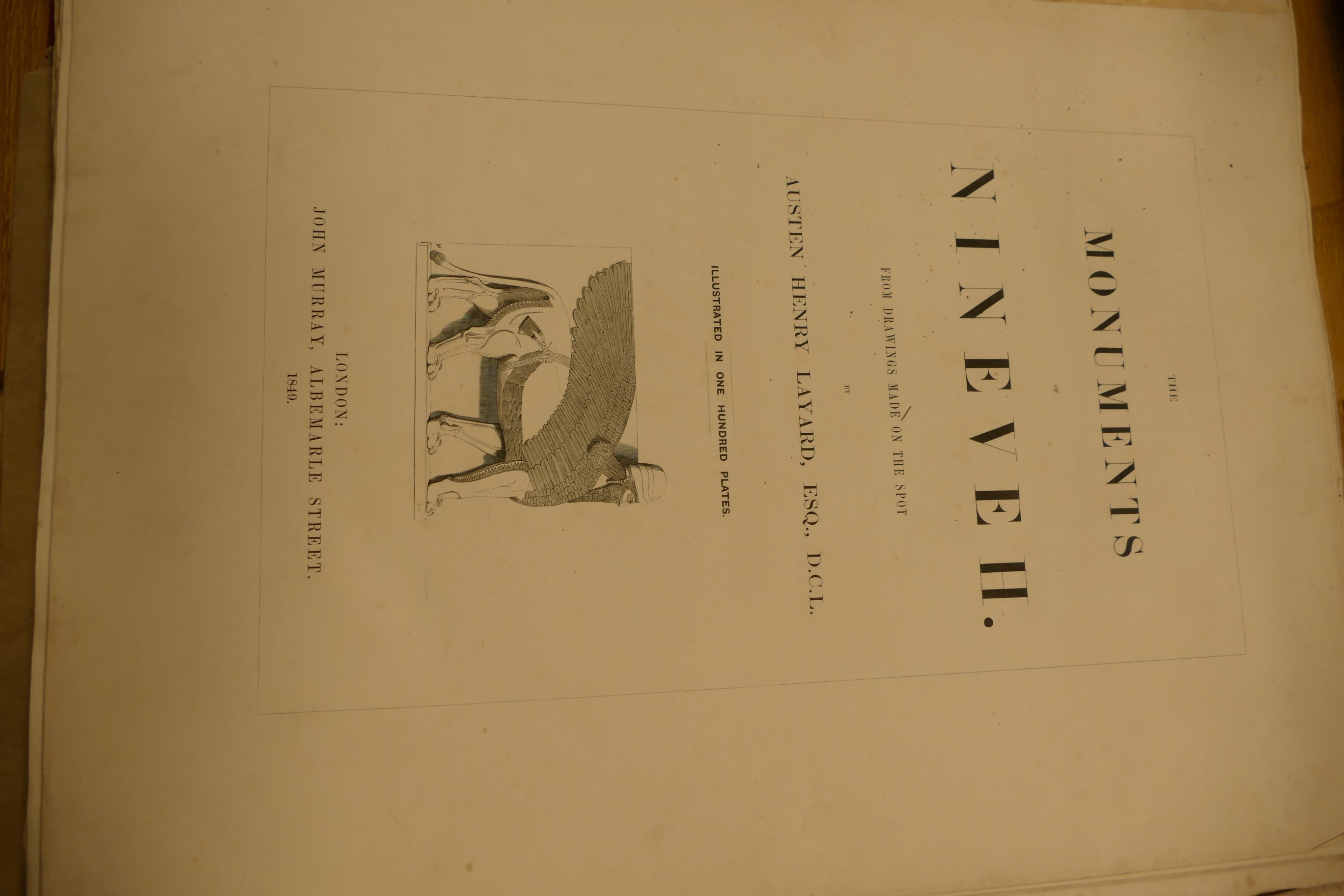 LAYARD, Austen Henry Sir, The Monuments of Nineveh, Series I and II, London 1849-53, folio, - Image 3 of 20