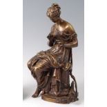 After James Pradier (1790-1852) - a late 19th century French bronze figure of Diana,