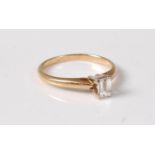 A diamond solitaire ring, the fancy cut diamond, estimated approx. 0.