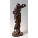 A circa 1900 French bronze Venus with Cupid, mid-brown patina, marked to underside of footrim H.J.