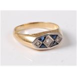 An 18ct Art Deco style ring,