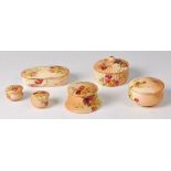 Four various Royal Worcester blush ware trinket boxes and covers,