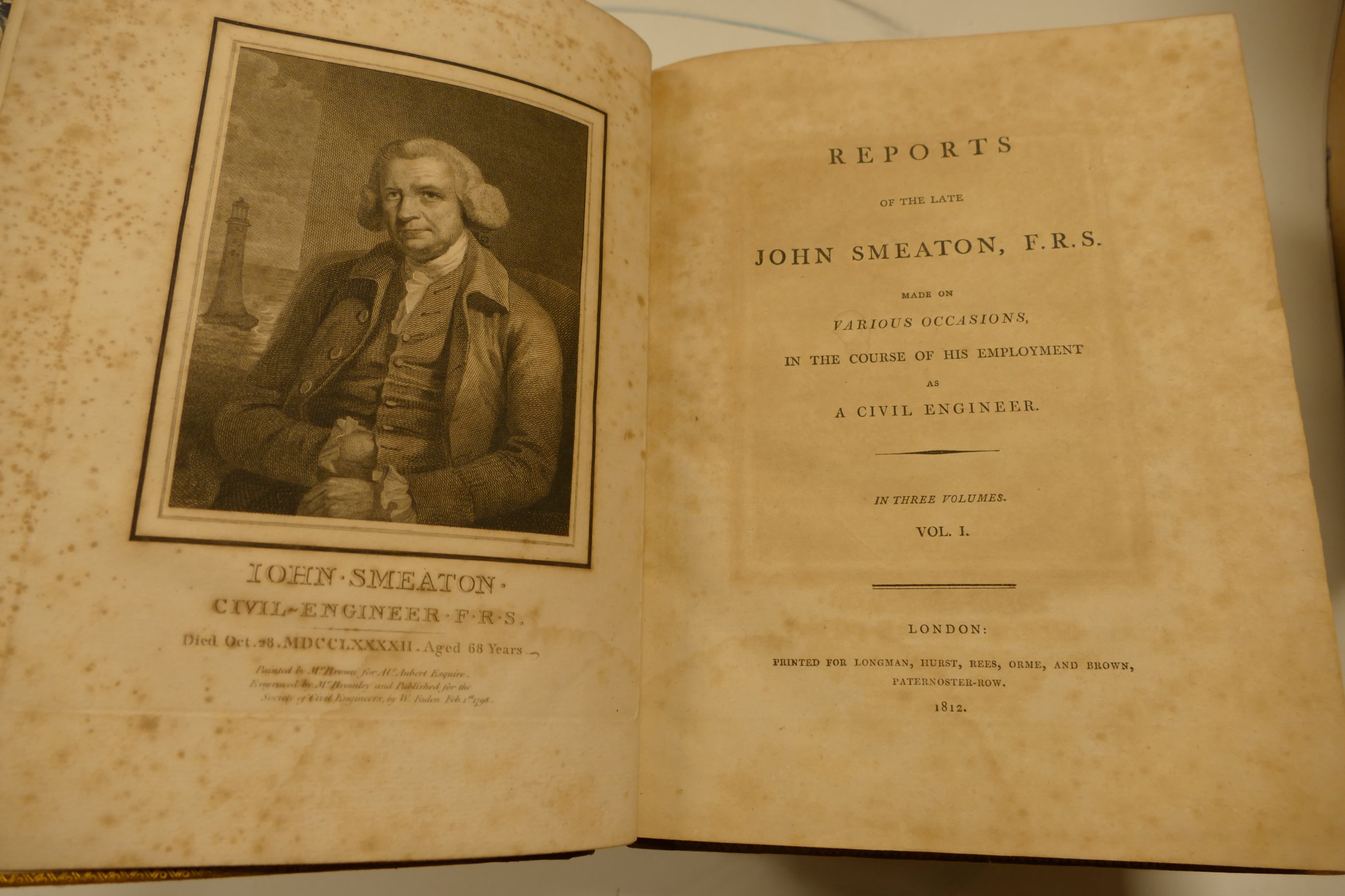 SMEATON, John, Reports of the late John Smeaton..., London 1812, 3 vols. - Image 2 of 4