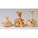 A Grainger & Co. Royal China Works Worcester blush ware specimen vase, h.