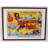 'Innocents in Paris' 1953 half-sheet movie poster, 68 x 53cm,
