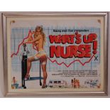 'What's up Nurse', 1978 British Quad film poster, folded as issued with tape marks to corners,
