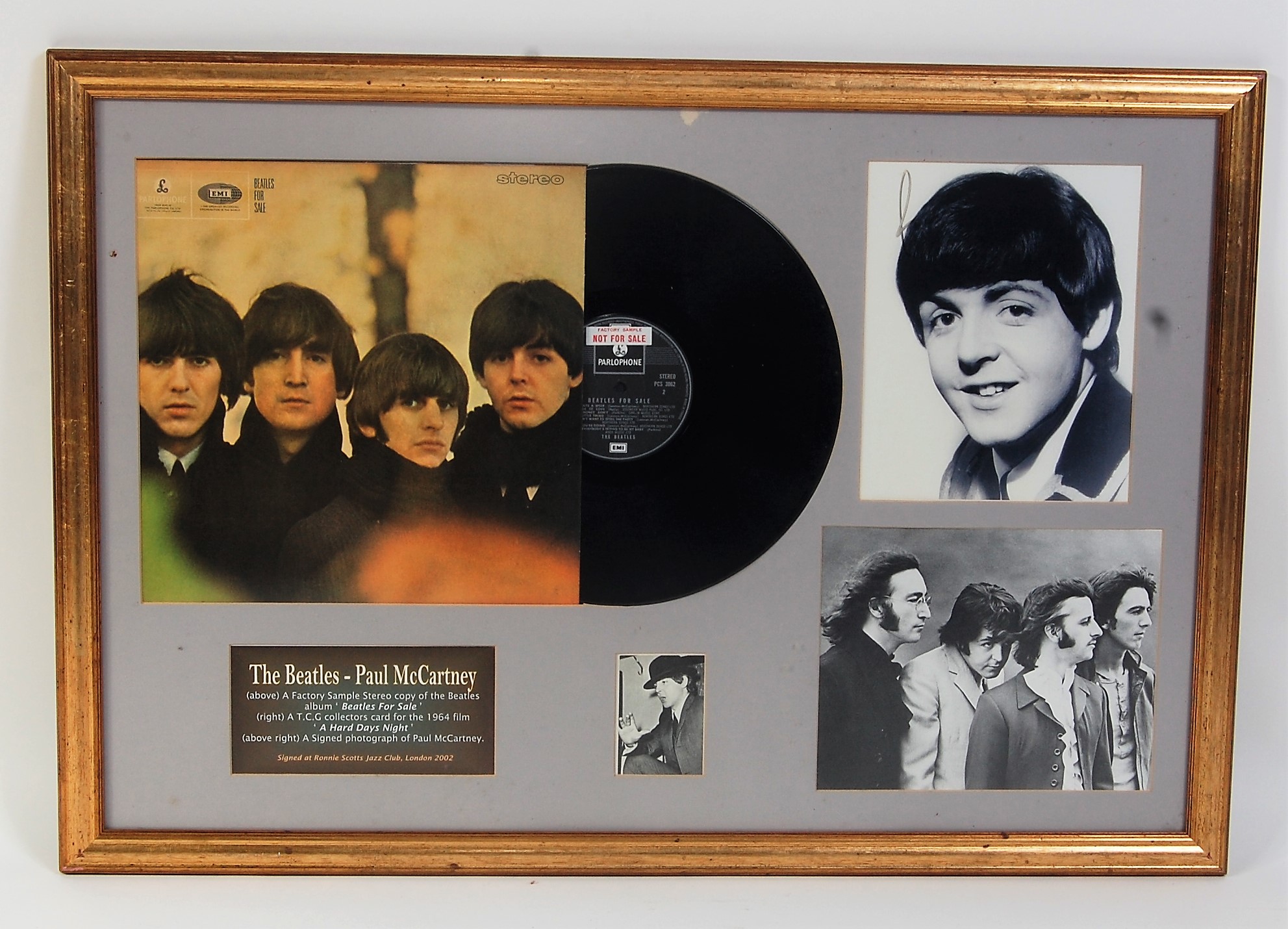 'Paul McCartney' signed black and white photograph, 24 x 19cm, framed,