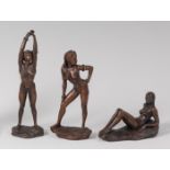 Ronald Cameron (1930-2013) - Three various bronze models of African female nudes, in varying poses,