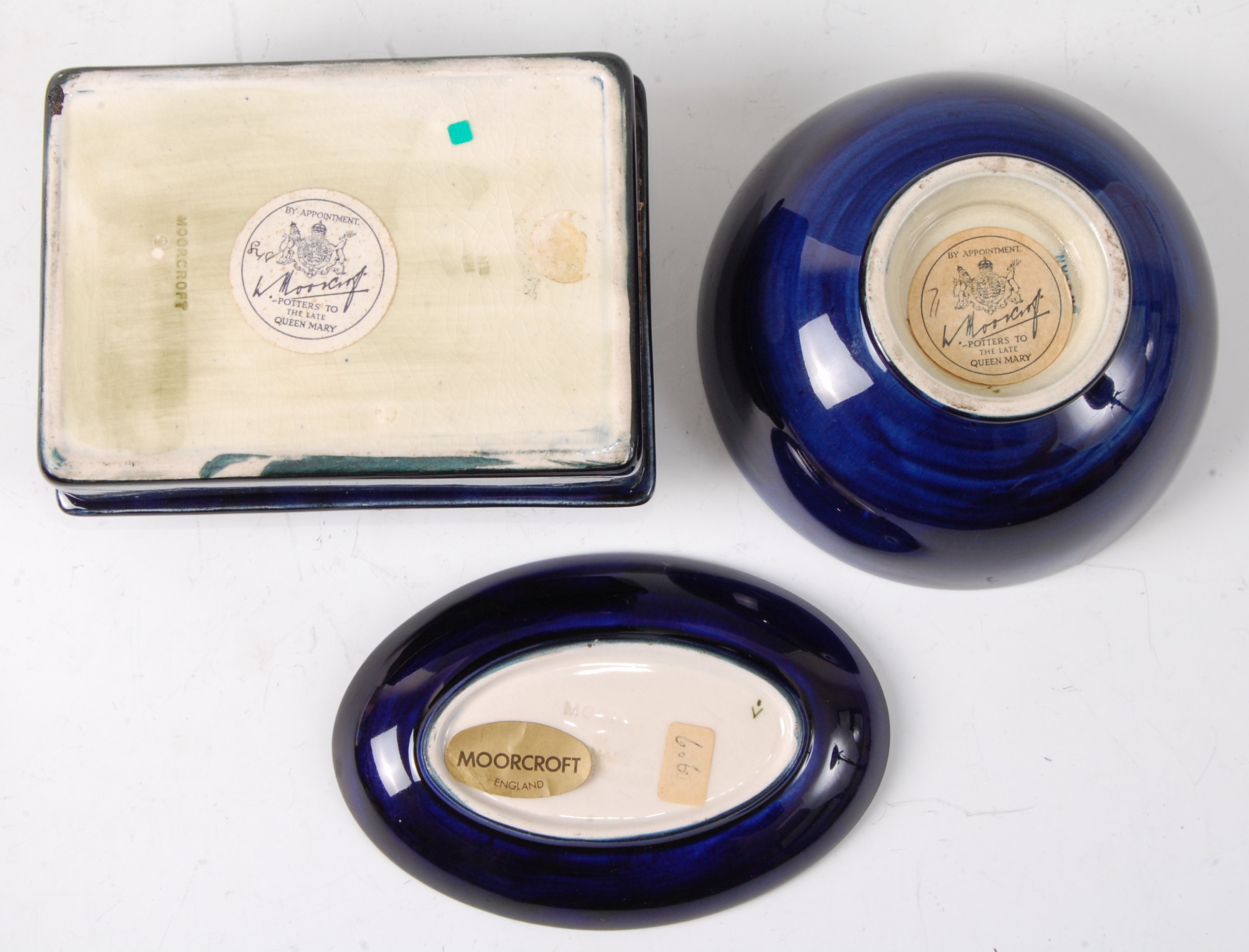 An early 20th century Moorcroft pottery soap dish and cover in the Clematis pattern, - Image 2 of 2