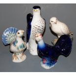 A Lomonosov Russian porcelain decanter in the form of a bird having blue printed mark verso,