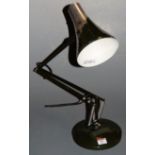 A green painted angle poise desk lamp