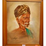 Late 20th century Far Eastern school - Portrait of an Indonesian Chief,