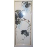 Contemporary Chinese school - birds on a branch, watercolour, signed and with studio seal,