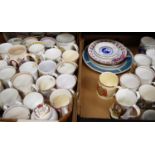 Two boxes of miscellaneous commemorative china to include Masons ironstone Royal Silver Jubilee