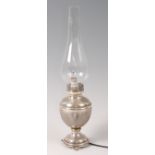 An early 20th century probably Scandinavian silver lamp, of baluster form,