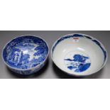 A Chinese export porcelain blue & white bowl,