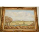 Barbara Melton - Hinton Hall Farm, Haddenham, looking towards Ely, oil on artists board,