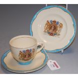 A Clarice Cliff Newport Pottery Elizabeth II coronation trio