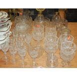 A collection of miscellaneous glassware, to include champagne flutes, fruit bowls etc