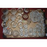 A box of miscellaneous cut and other glassware to include Edinburgh crystal wine hocks, Waterford