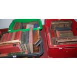 Three boxes of miscellaneous 19th century and later books, to include The Works of Bunyan etc