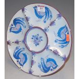 A Royal Copenhagen faience pottery hors d'oeuvres dish, having printed mark verso and numbered 218/