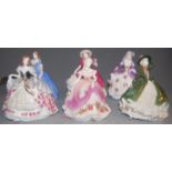 A set of six Coalport Fairest Flowers miniature figurines, to include Holly, Poppy, Rose, Pansy, May